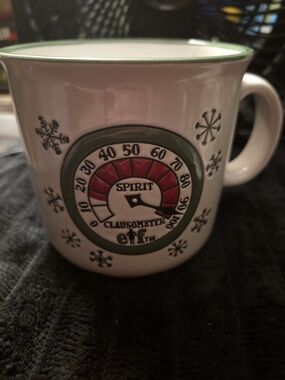 Holiday Spirit 'Clausometer' Ceramic Mug - Green Accent